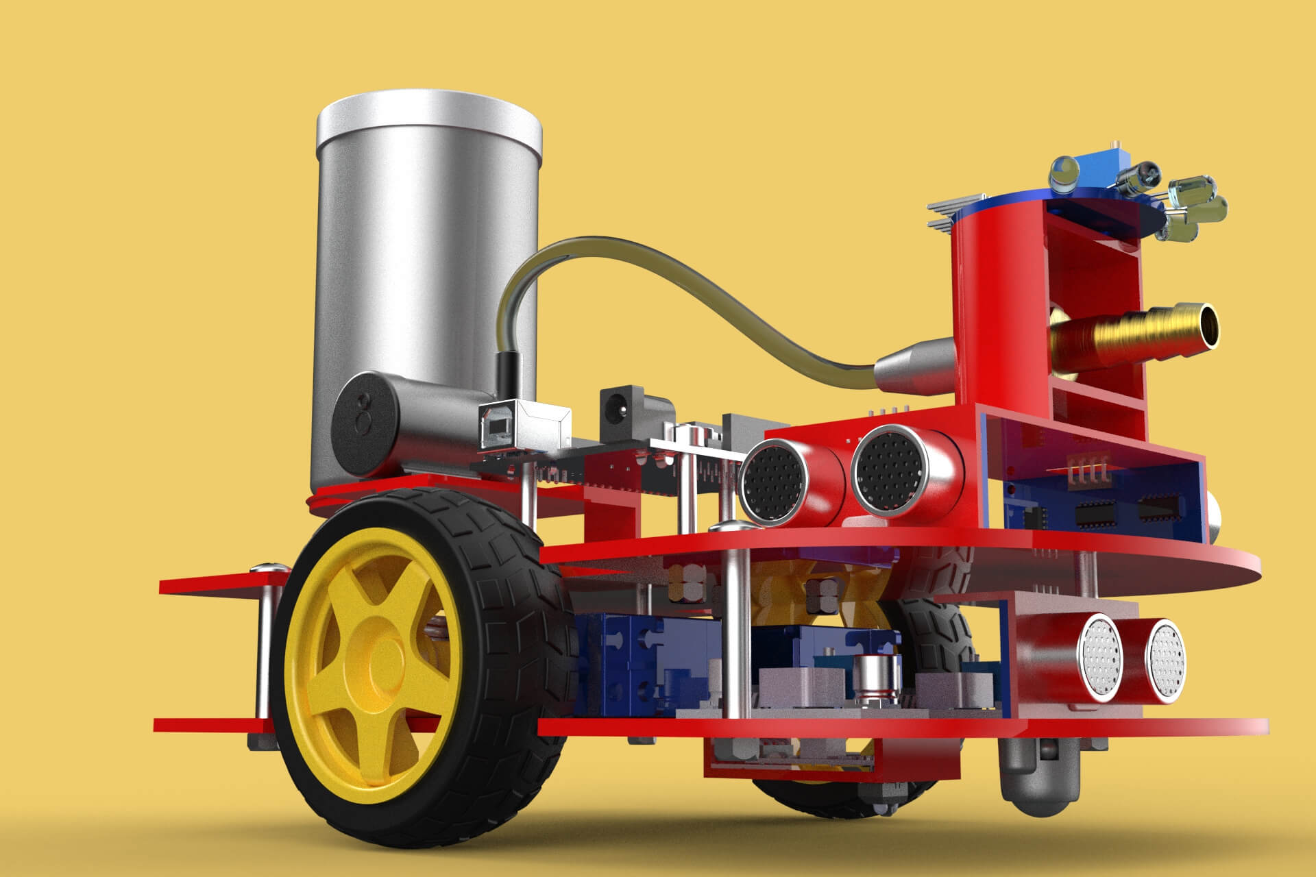 Autonomous Fire Fighting Robot Vehicle Extinguisher Sprayer - 3D Model ...