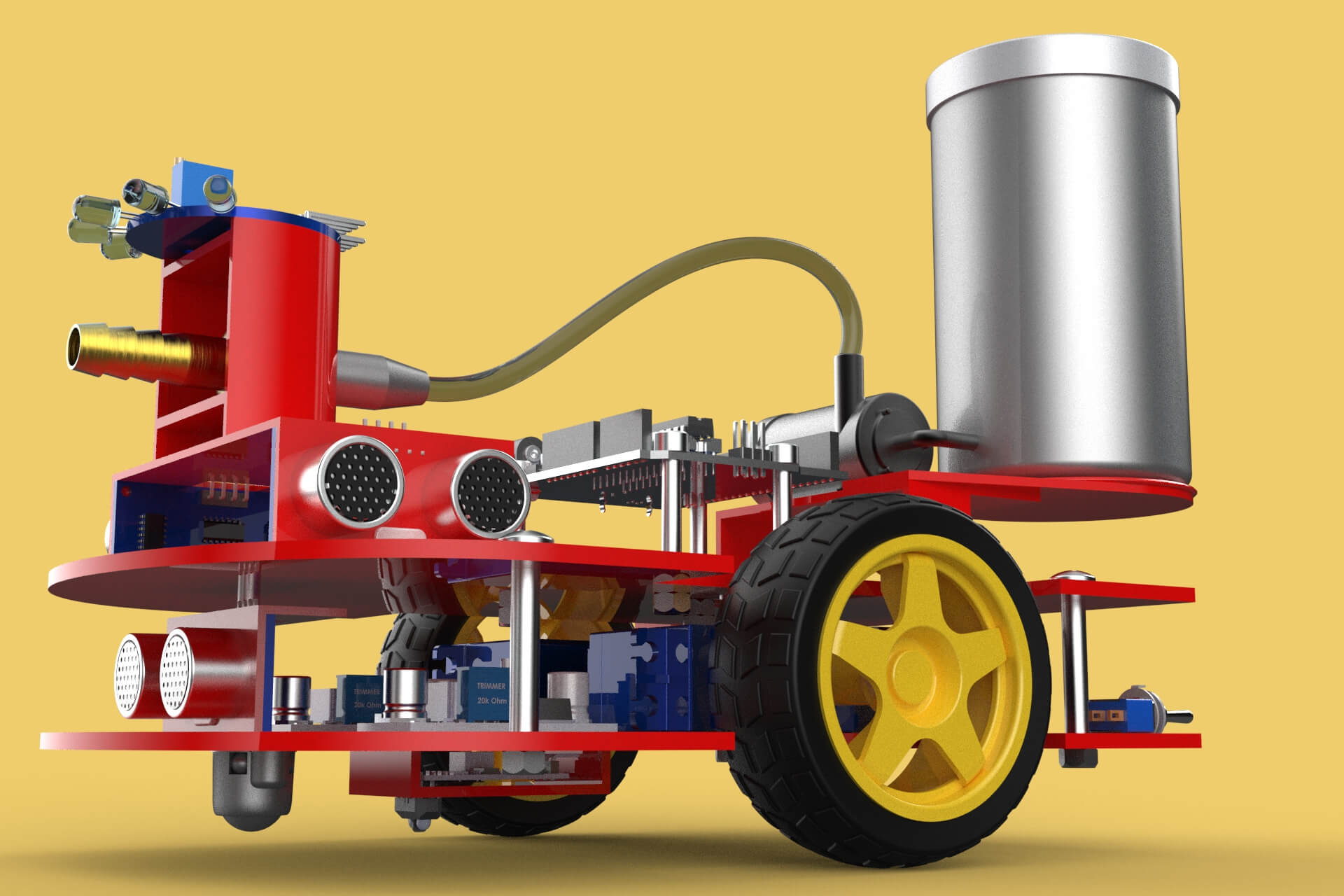 Autonomous Fire Fighting Robot Vehicle Extinguisher Sprayer - 3D Model ...
