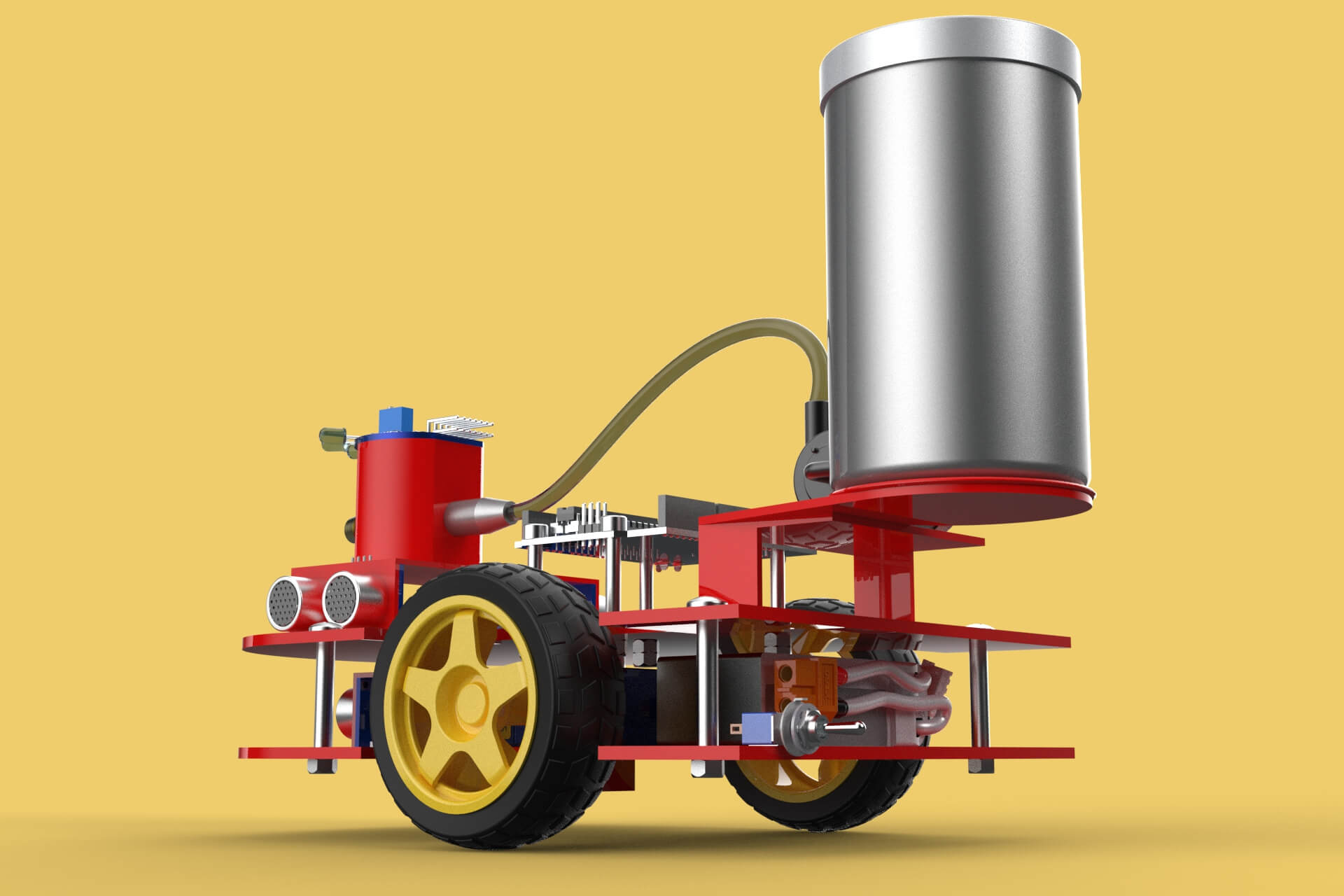 Autonomous Fire Fighting Robot Vehicle Extinguisher Sprayer - 3D Model ...