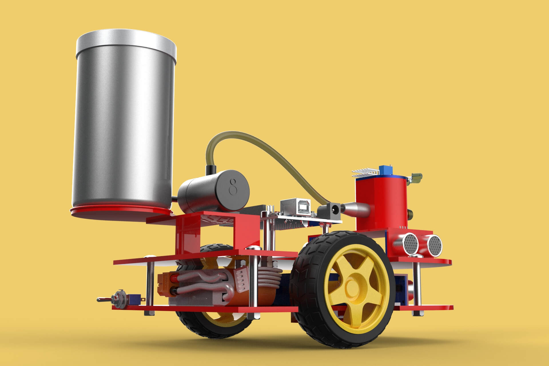 Autonomous Fire Fighting Robot Vehicle Extinguisher Sprayer - 3D Model ...