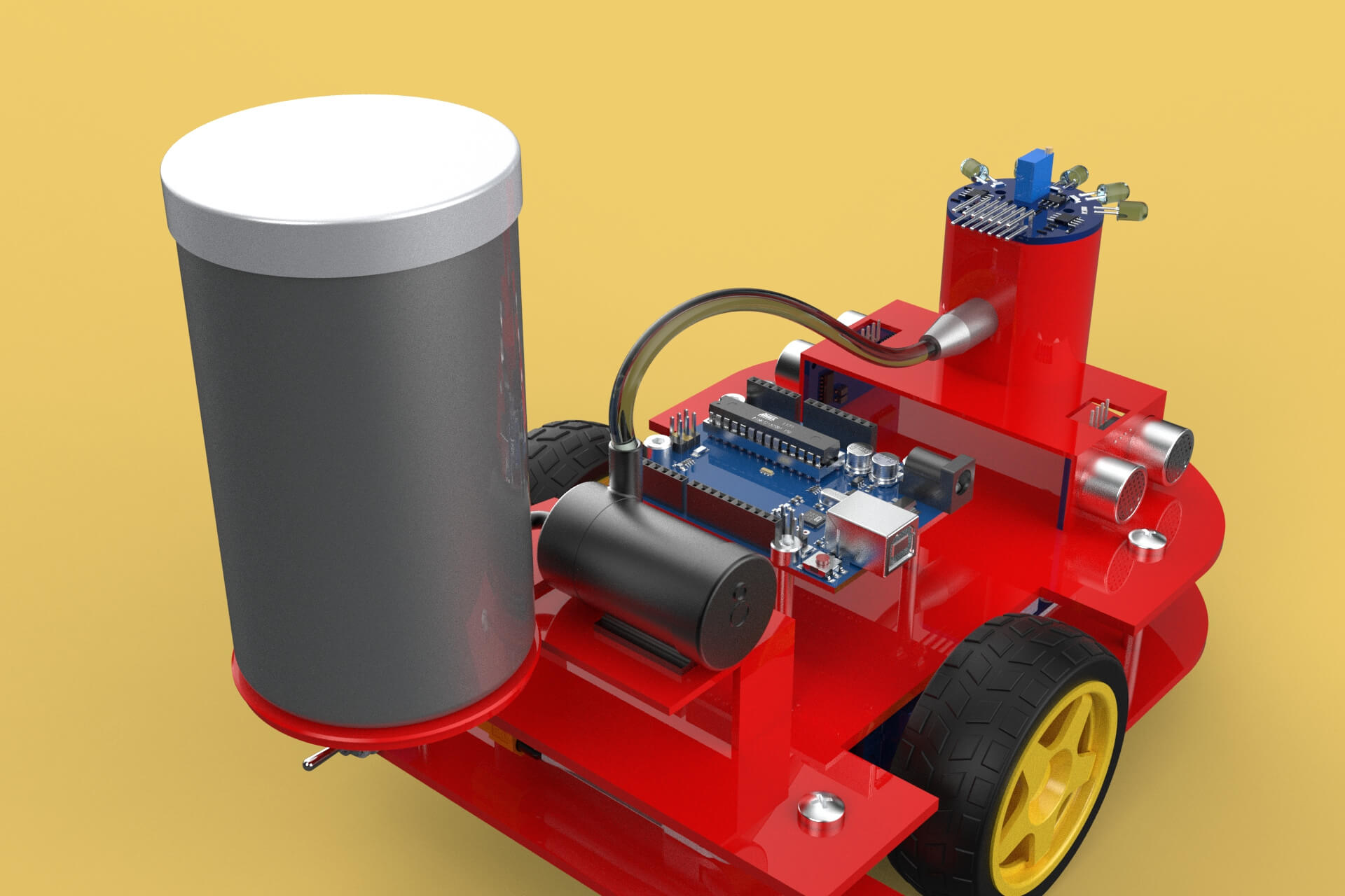 Autonomous Fire Fighting Robot Vehicle Extinguisher Sprayer - 3D Model ...