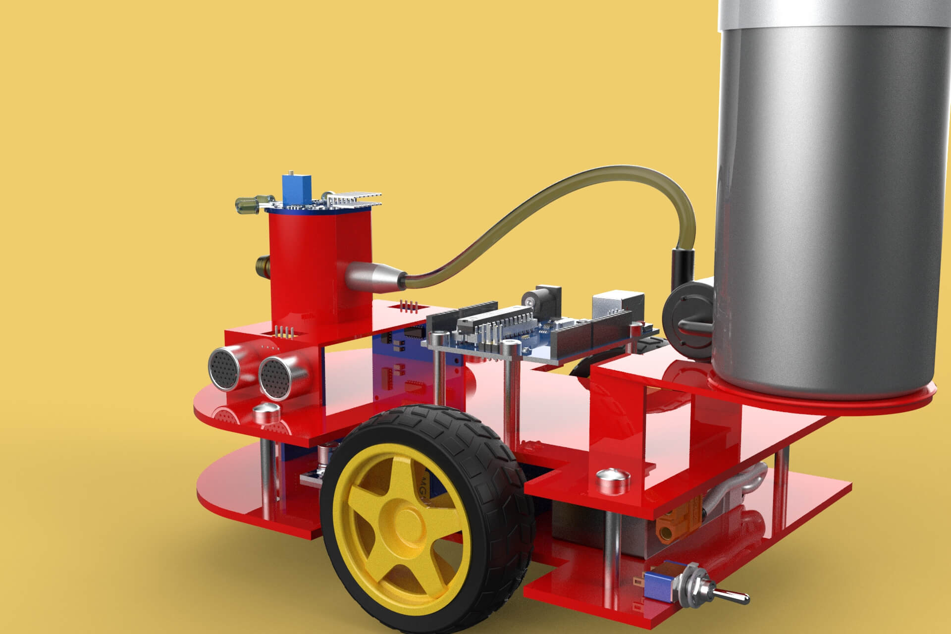 Autonomous Fire Fighting Robot Vehicle Extinguisher Sprayer - 3D Model ...