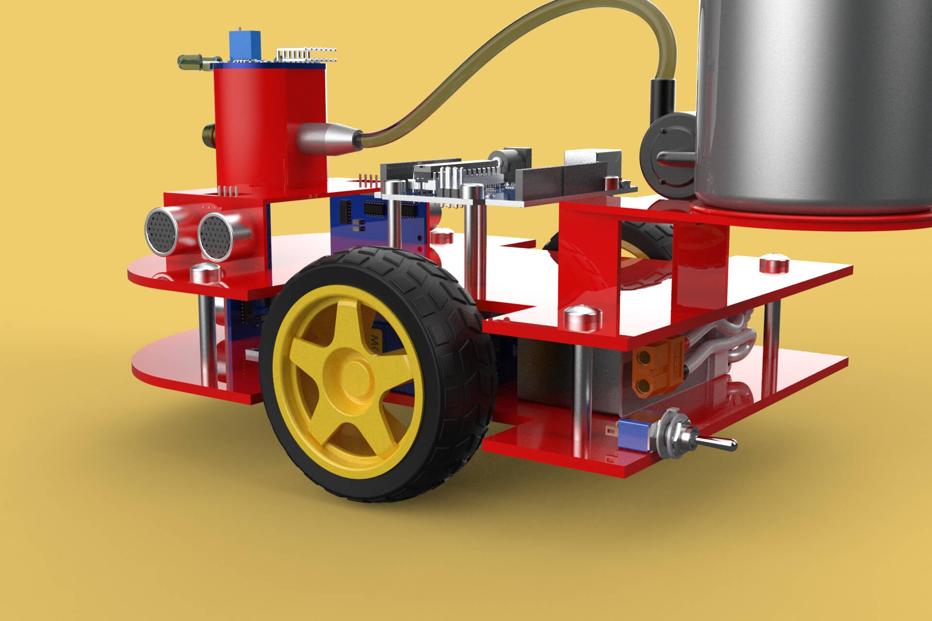 Autonomous Fire Fighting Robot Vehicle Extinguisher Sprayer - 3D Model ...