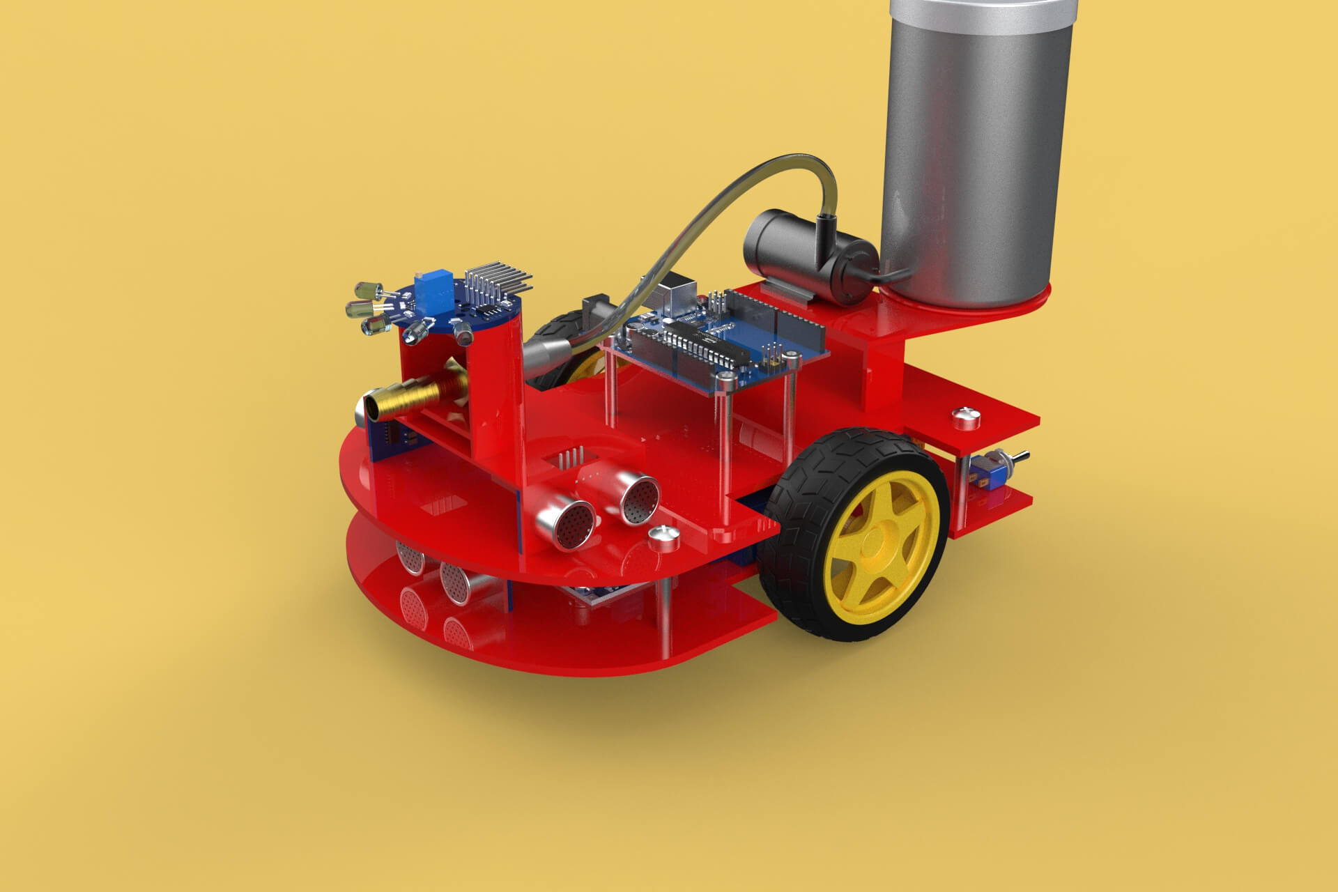 Autonomous Fire Fighting Robot Vehicle Extinguisher Sprayer - 3D Model ...