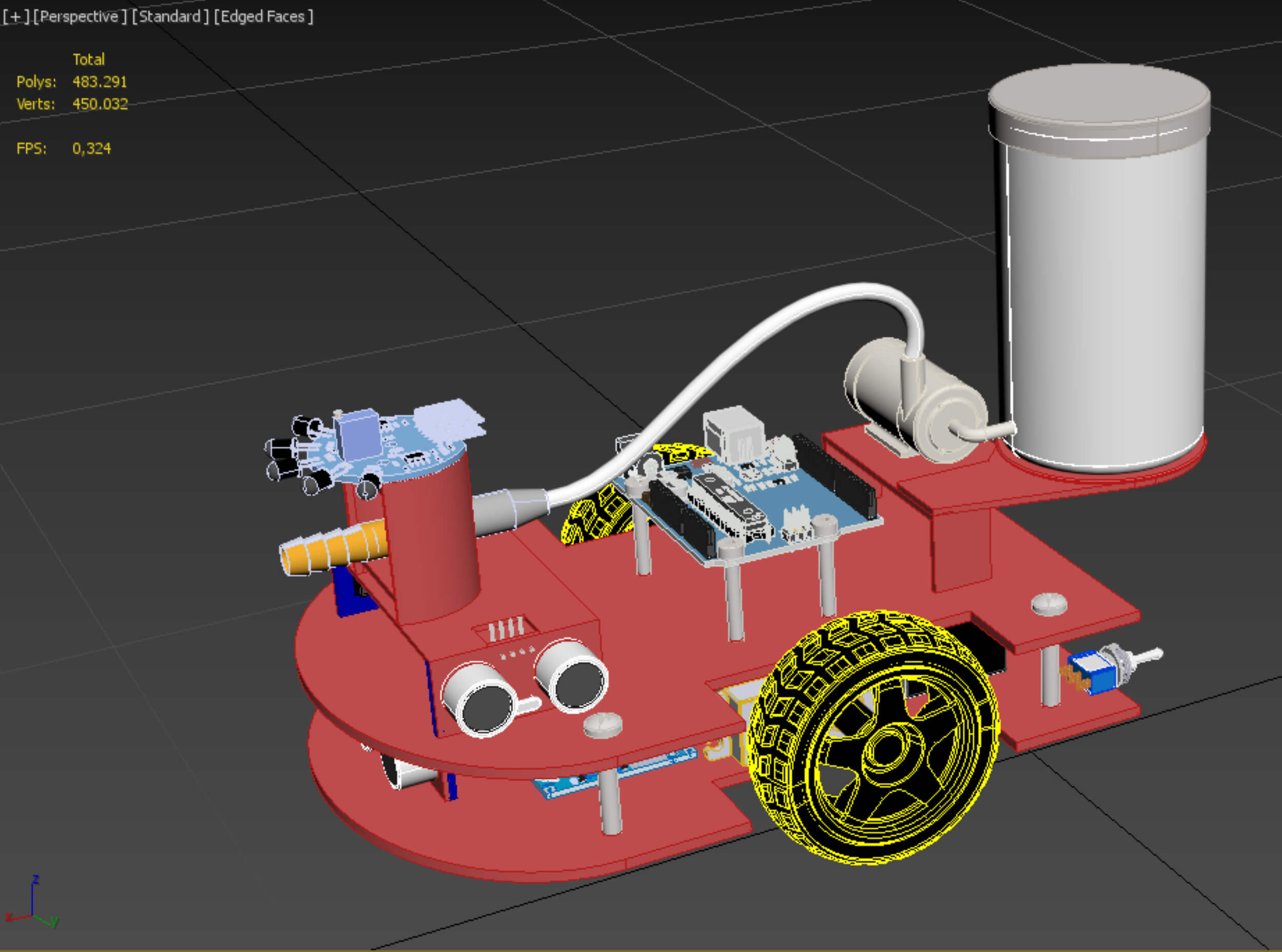 Autonomous Fire Fighting Robot Vehicle Extinguisher Sprayer - 3D Model ...