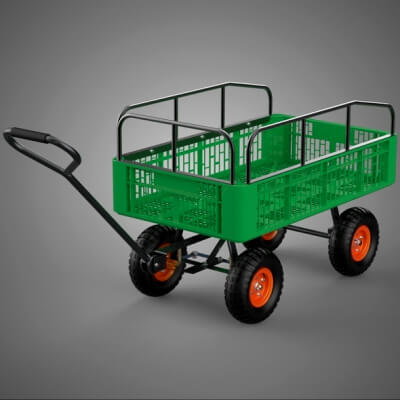 Cart Box Rails Bed Rails Fence Cage on Plastic Crate Tub Trolley Cart Truck - 3D Model ...