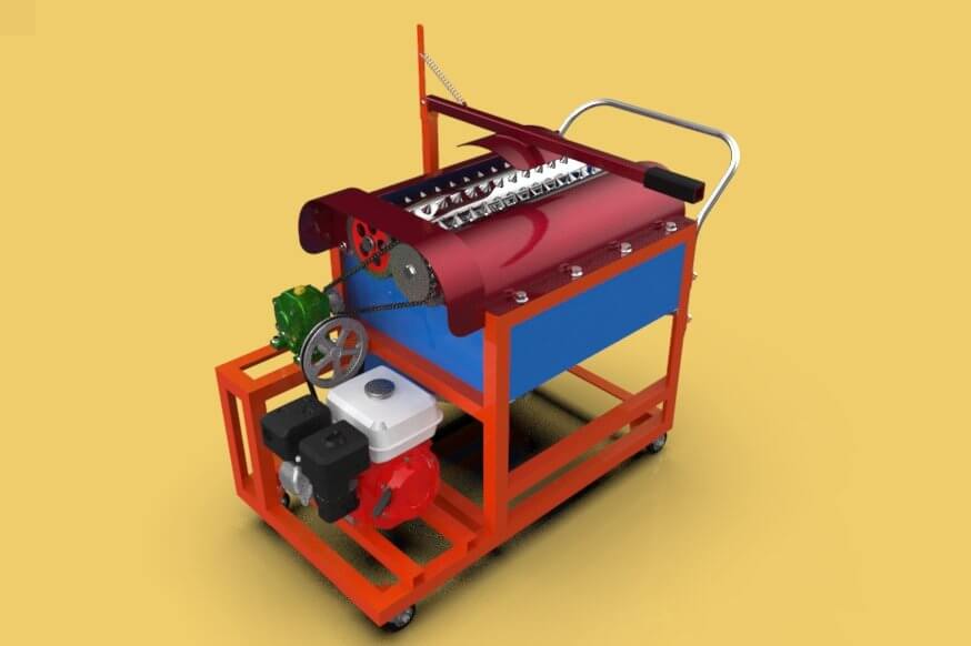 Coconut Peeler Dehusking Machine 3D Model by surf3d