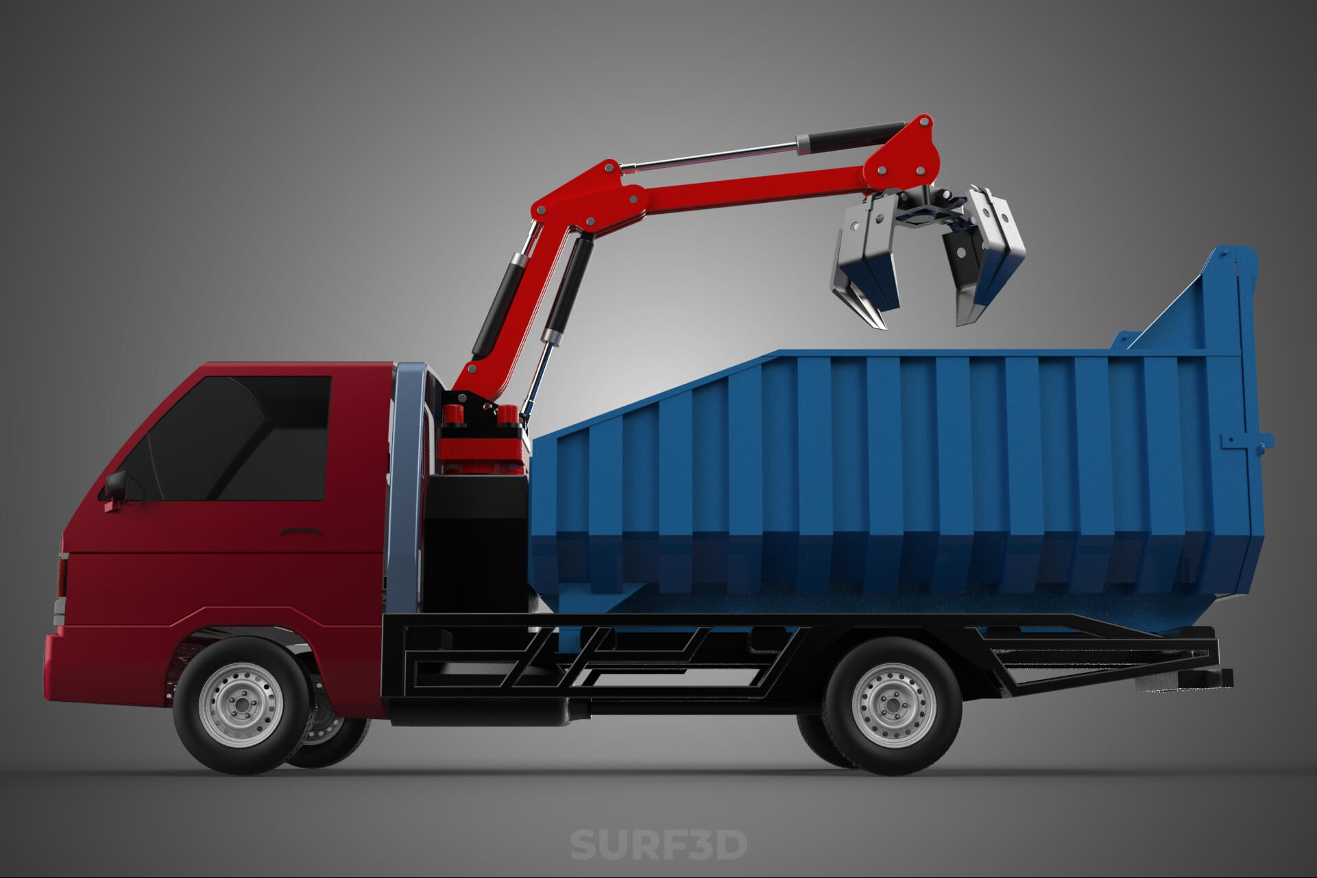 Ffb FFB Fresh Fruit Bunch Palm Oil Grab Crane Grapple Claw Truck - 3D Model ...