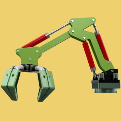 Hydraulic Wood Log Tree Loader Grab Crane Lifting Grabber 3D by surf3d