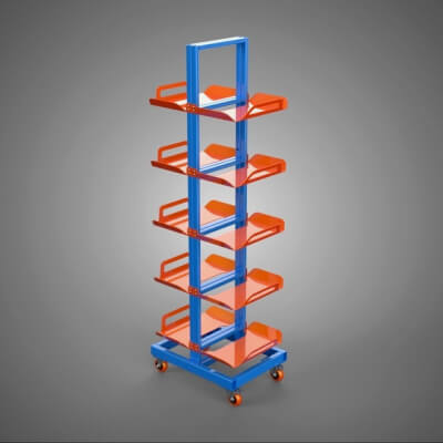Mobile Storage Cart for Rack Tray Display Shop with Caster - 3D Model ...