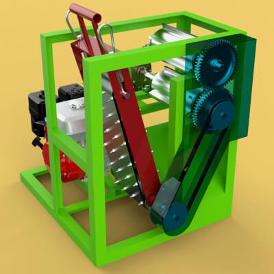 Peeler Machine Coconut Tool Conveyor Cutting Sheller Skin - 3D Model by ...