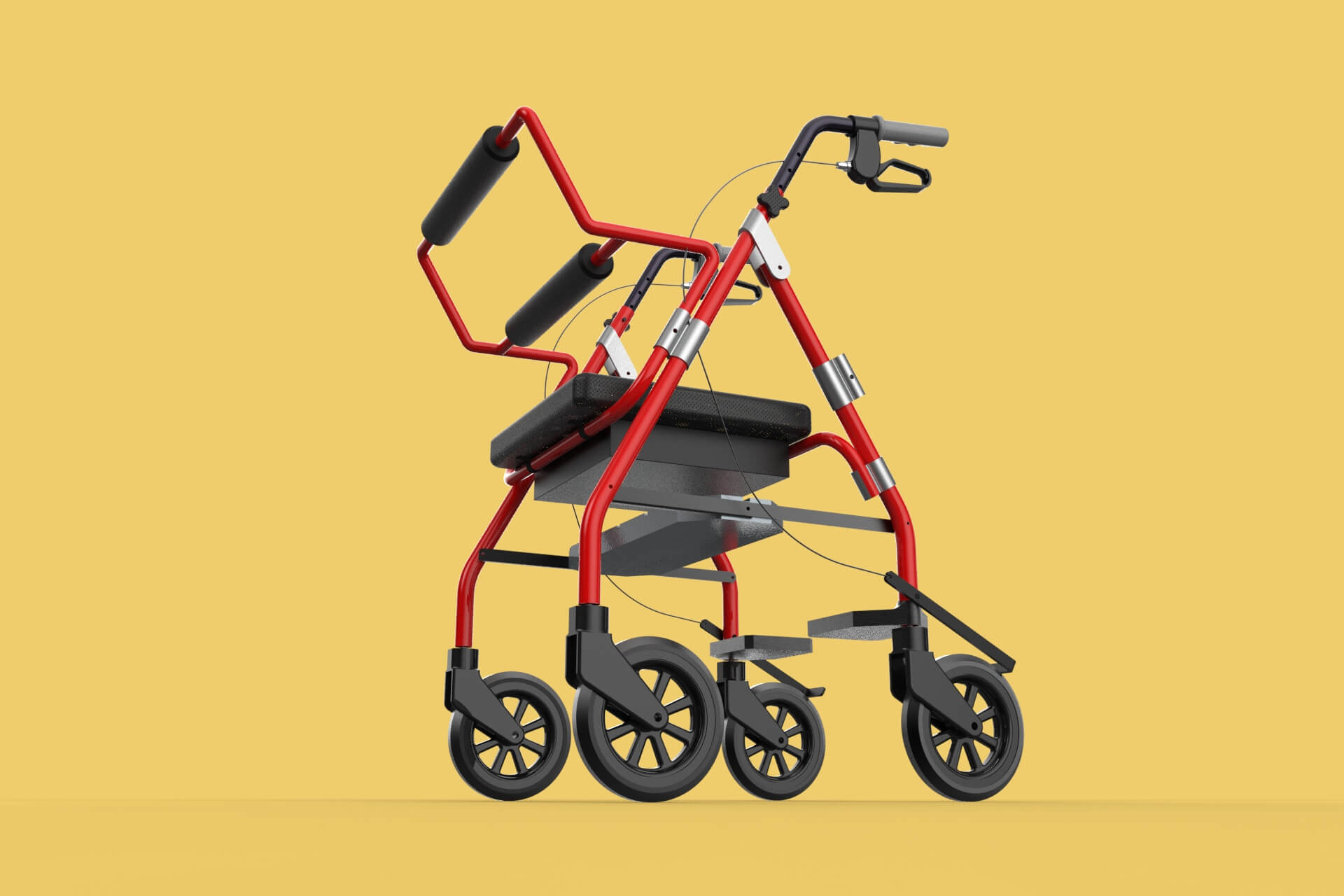 Sg stock ezwheelsx walking frame seat 4 wheels rollator silent