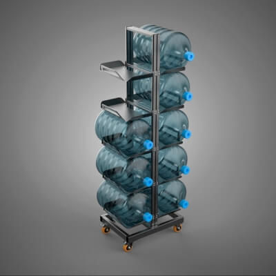 Fluid Storage Racks Rolling Rack for Water Bottle Gallon Storage with Caster - 3D Model by ...