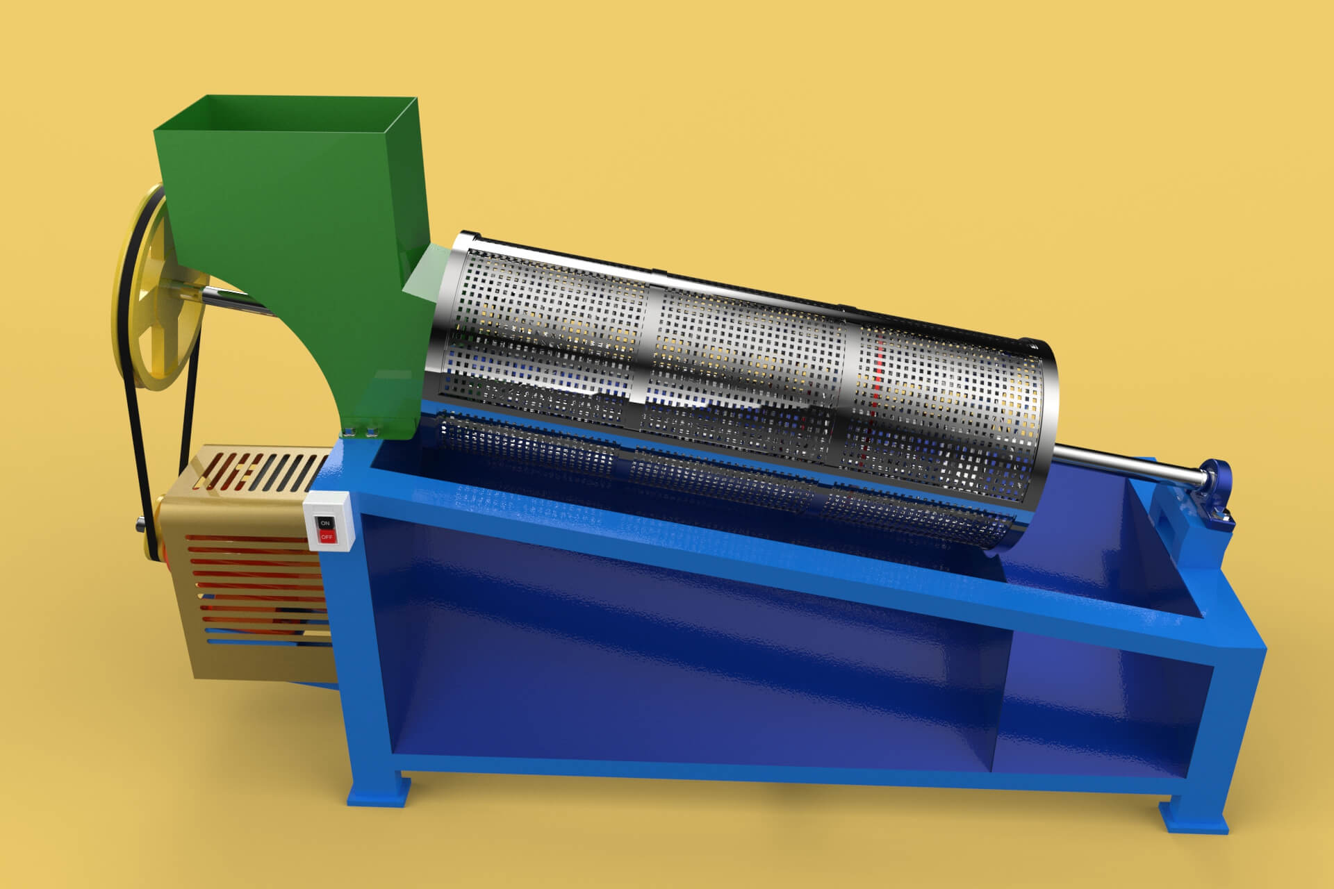 Rotary Drum Sand Sieve Machine Industrial Sieving Screen - 3D Model by ...