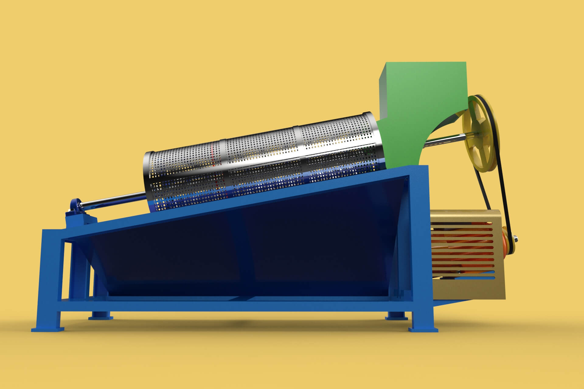Rotary Drum Sand Sieve Machine Industrial Sieving Screen - 3D Model by ...