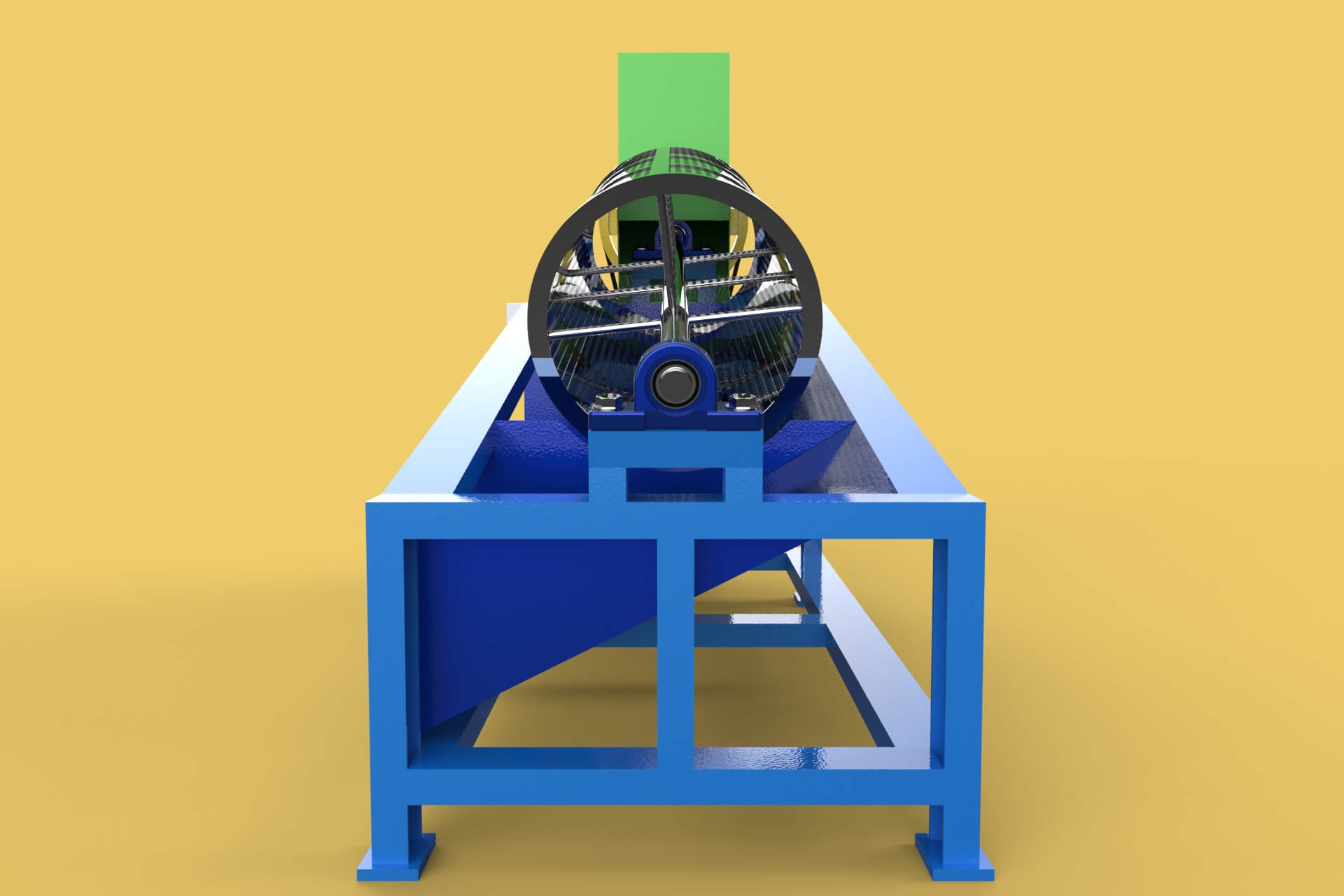 Rotary Drum Sand Sieve Machine Industrial Sieving Screen - 3D Model by ...