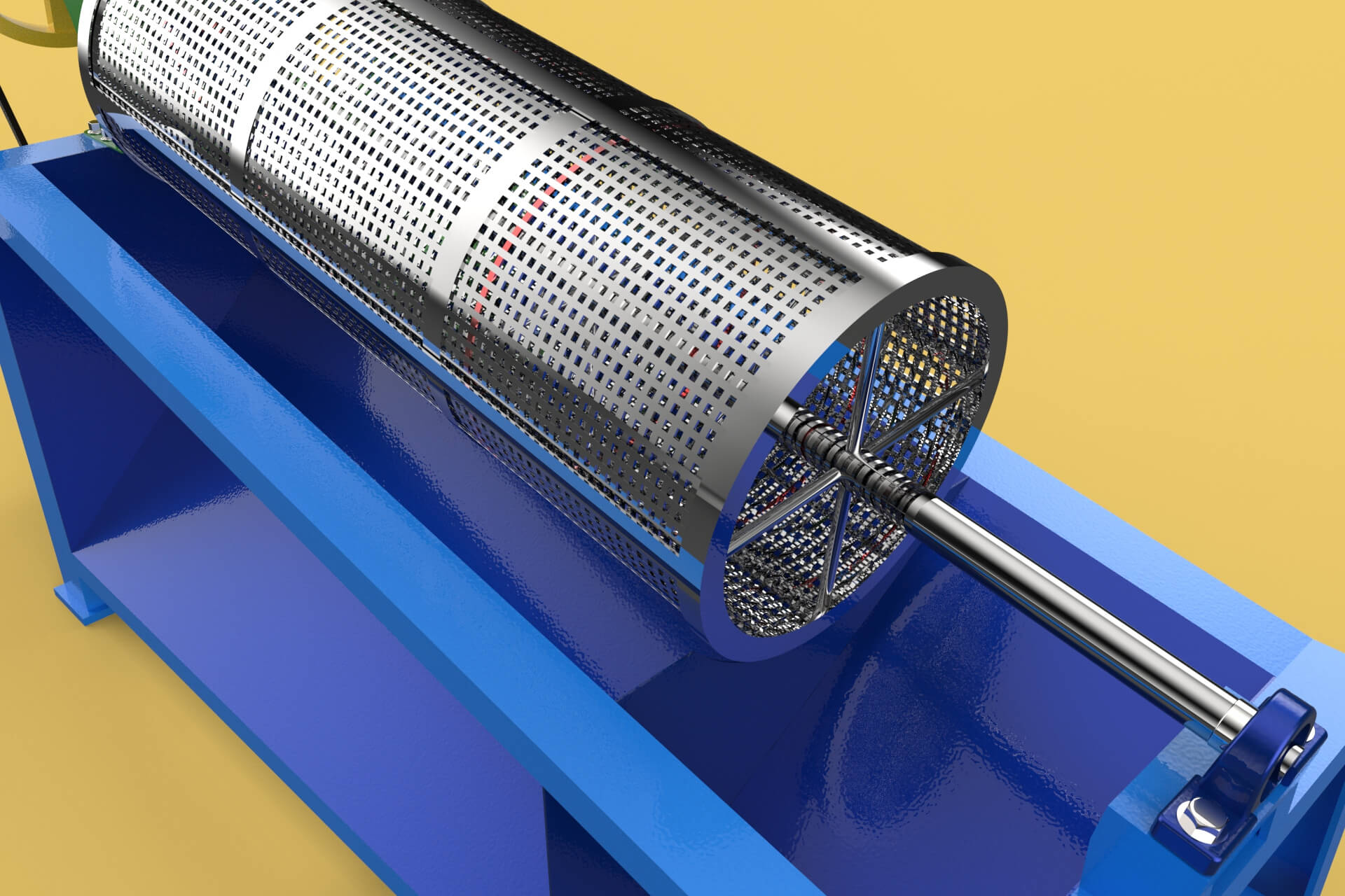 Rotary Drum Sand Sieve Machine Industrial Sieving Screen - 3D Model by ...