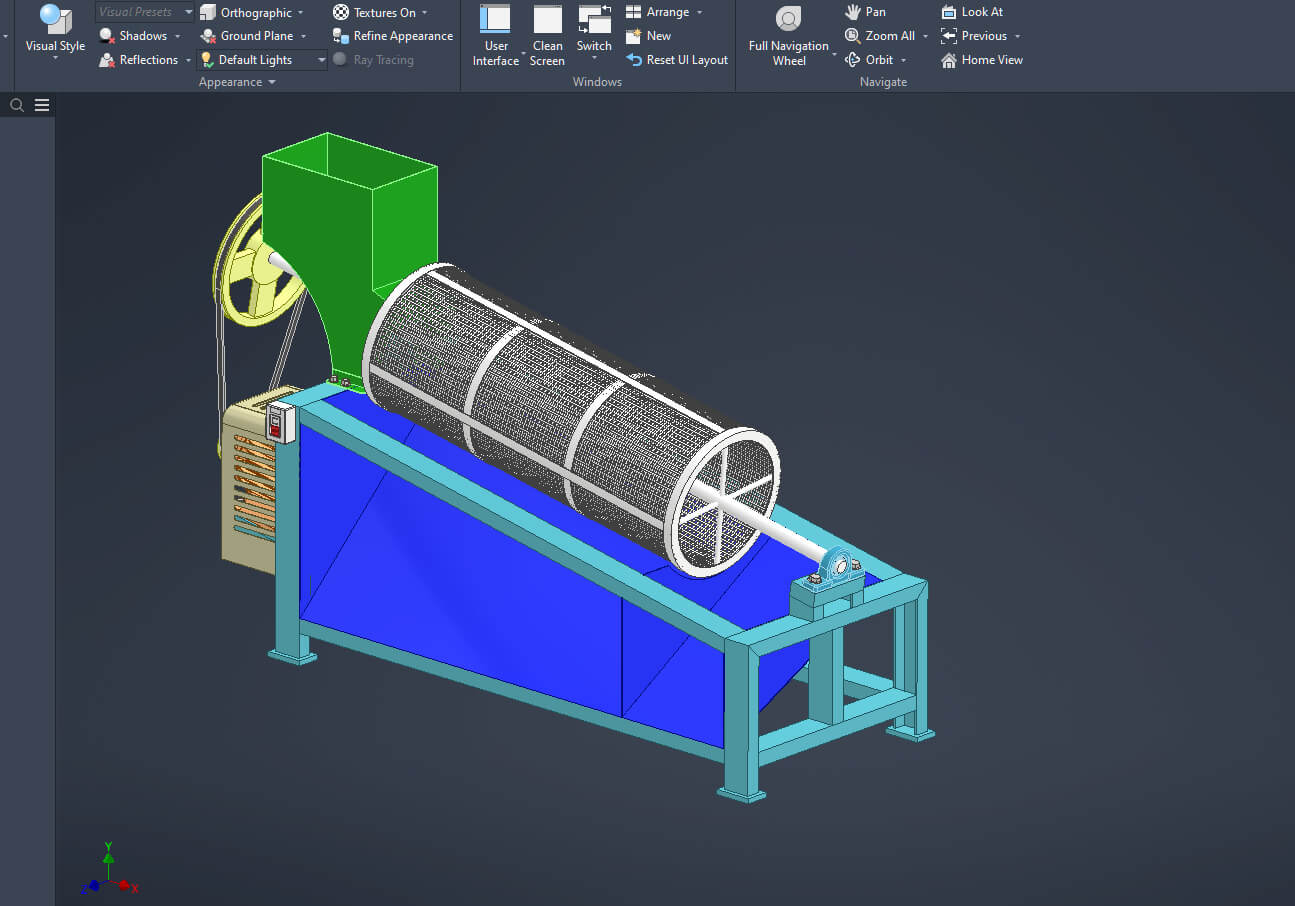 Rotary Drum Sand Sieve Machine Industrial Sieving Screen - 3D Model by ...