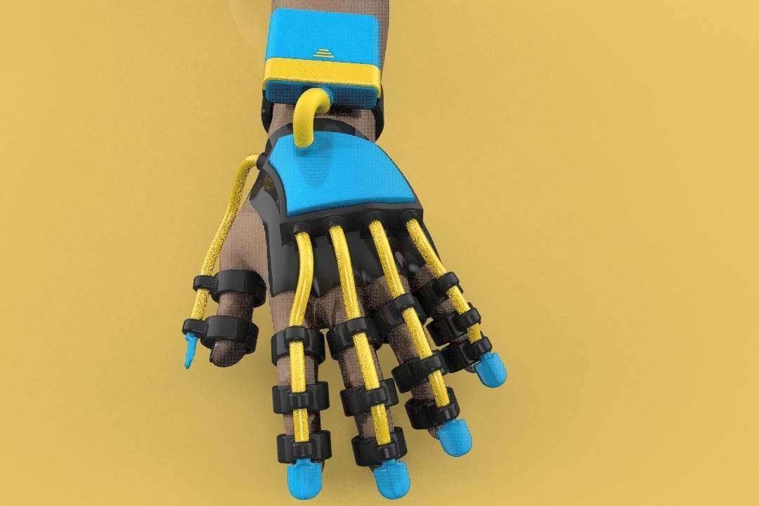 Smart Glove Exoskeleton Hand Robot 3D Model by surf3d