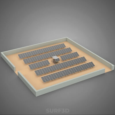 Solar Panel Layout Site Infrastructure Energy Photovoltaic 3 - 3D Model ...