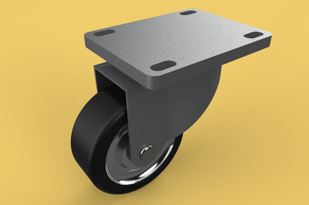 Swivel Casters with Rubber Wheels 3D Model by surf3d