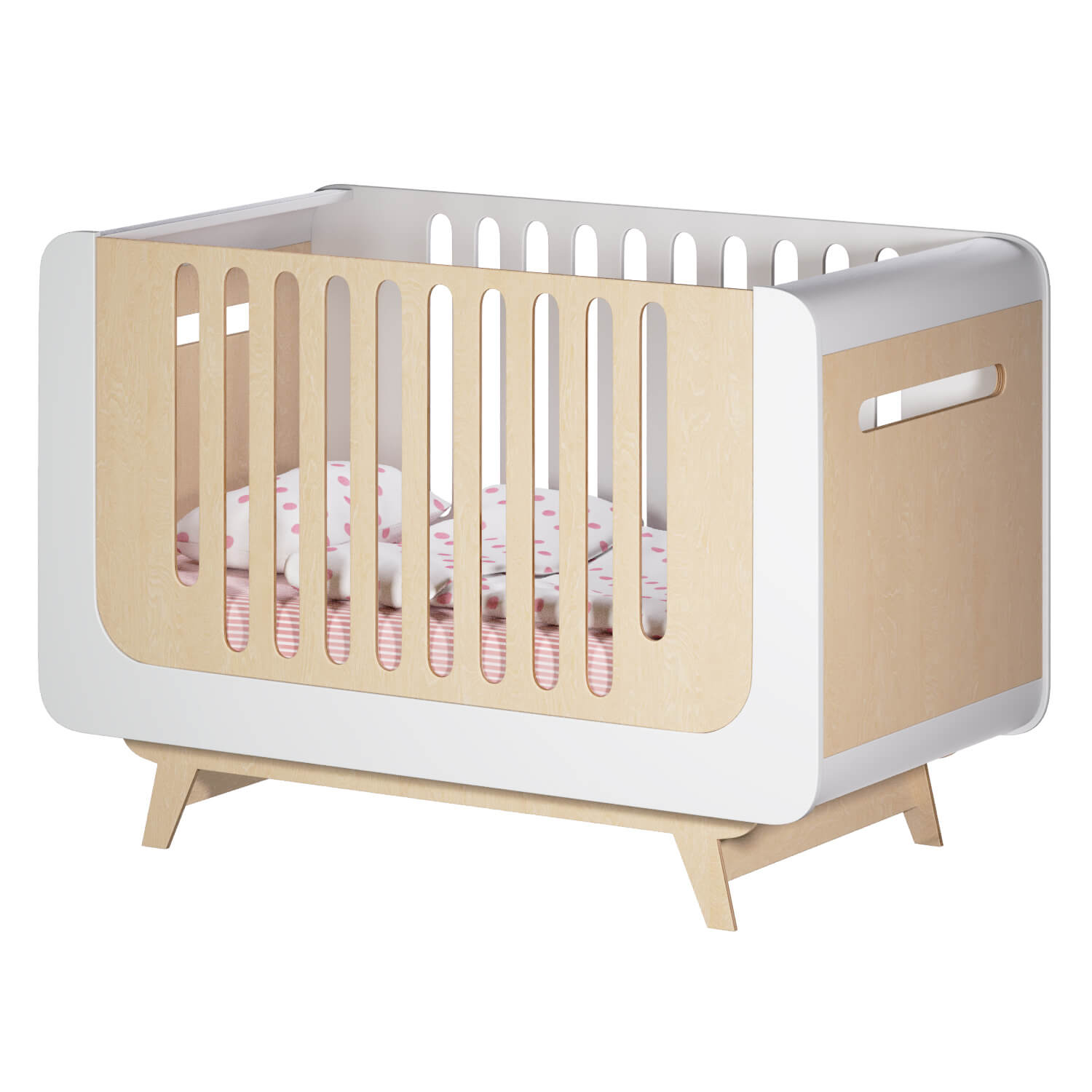 Baby Cot Indigo Wood Bubble Bed 3D Model by Svatra