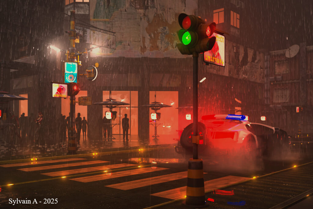 Render Remix Street Scene Remix 3D Render, Digital Art by Sylvain-A