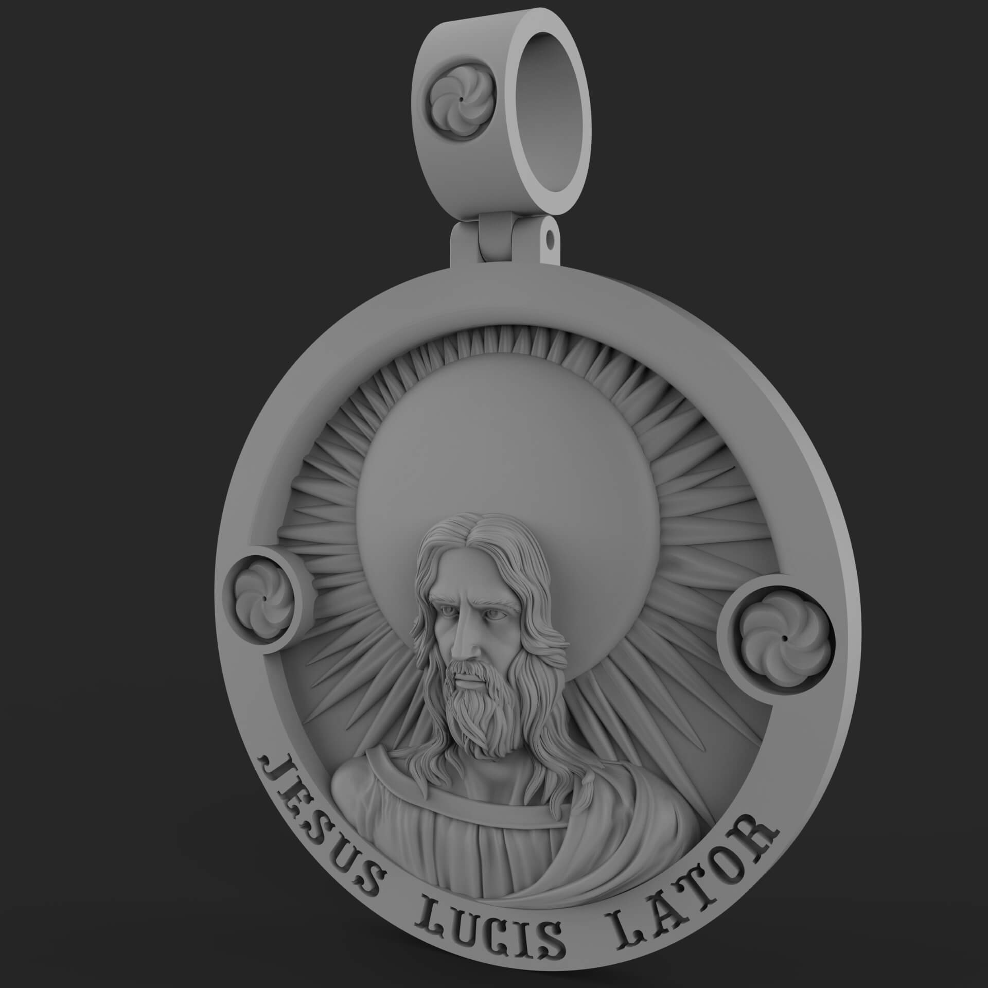 Jesus Pendant 3D Print Model by TahmAz