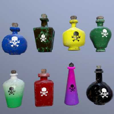 Magic Poison Bottles - 3D Model by tanchik