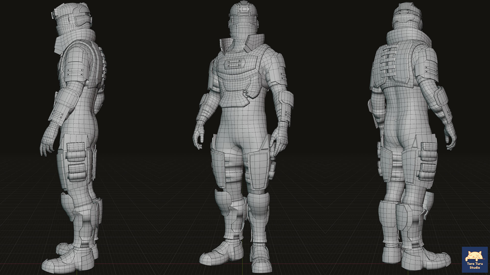 Guardian Soldier - Low Poly Character 3D Model by Tara Turu Studio