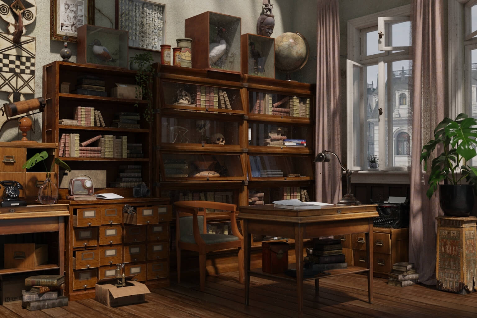 Antique Bookcase - 3D Model by Tatiana Gladkaya