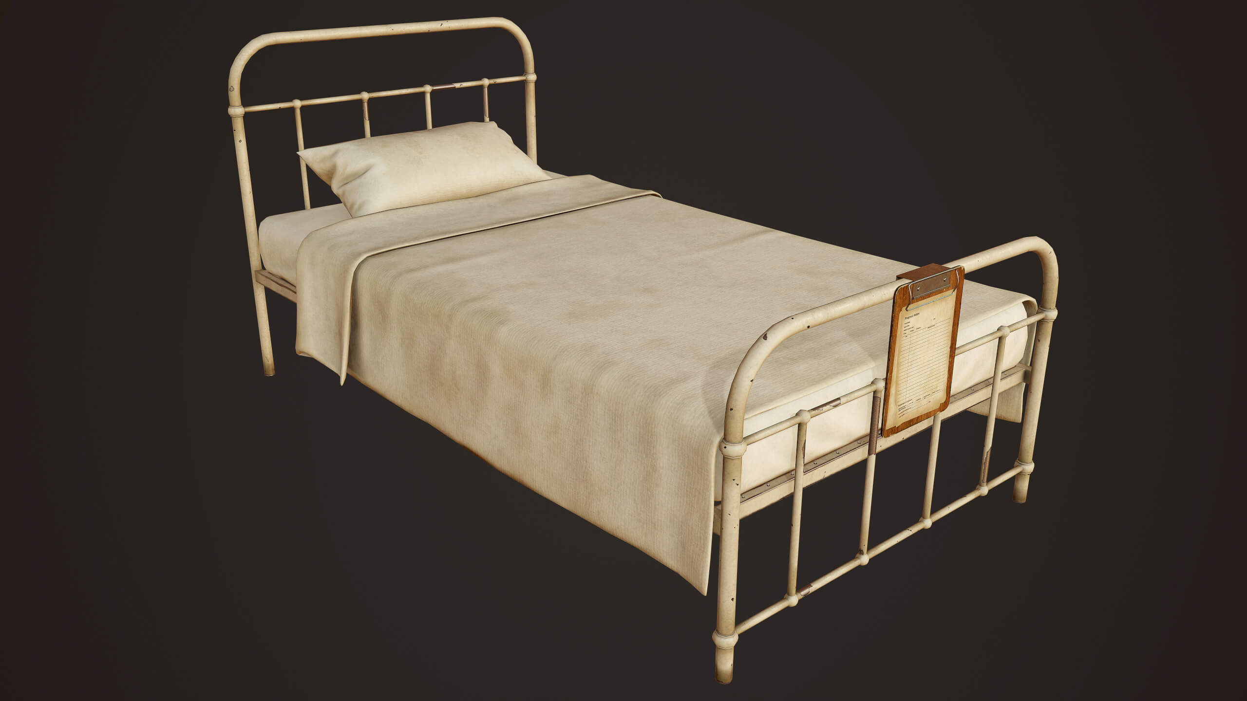 Old Hospital Bed 3D Model by Tatiana Gladkaya