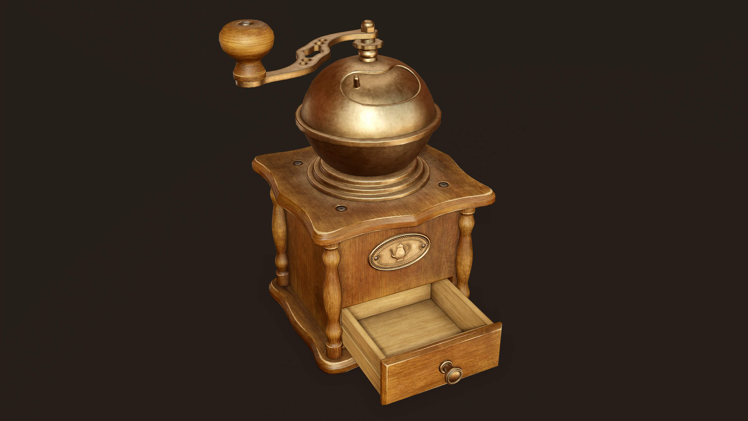 Vintage Coffee Grinder - 3D Model by Tatiana Gladkaya