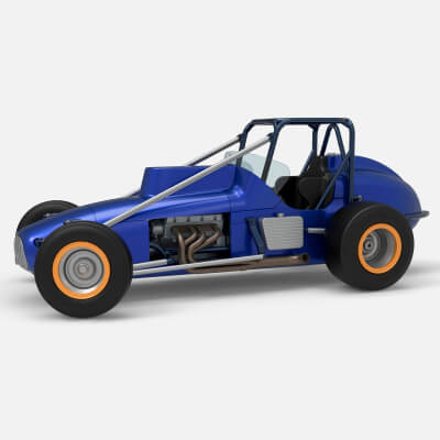 Dirt Silver Crown Champ Car while Turning Scale 1:25 - 3D Model by ...