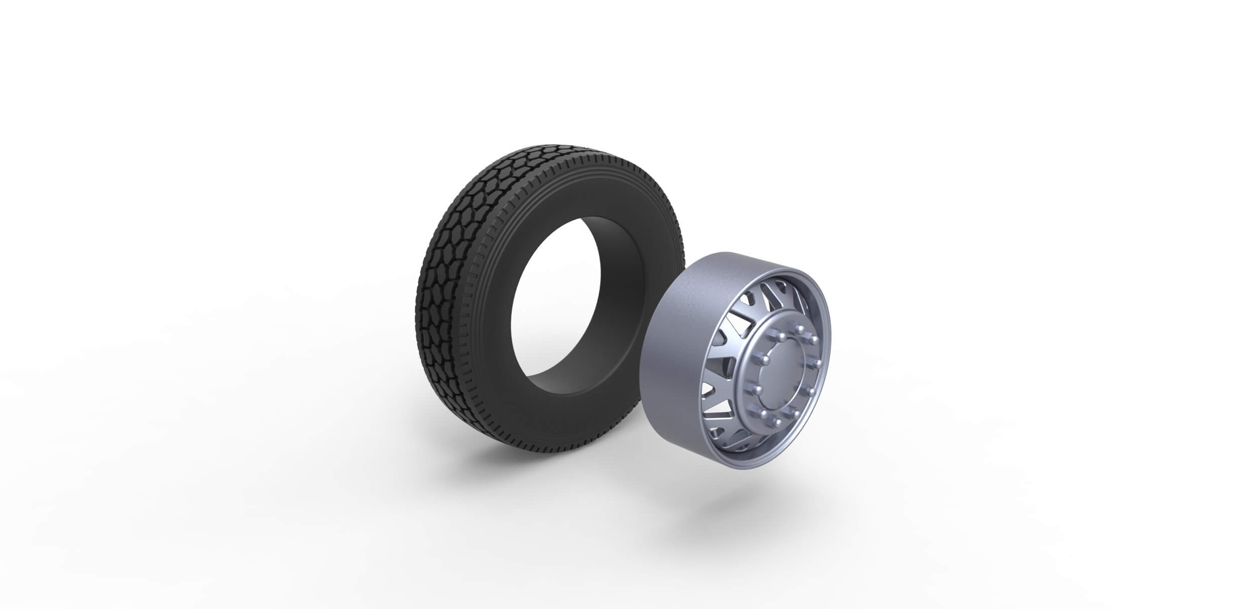 Front Custom Wheel of Semi Truck 1:25 - 3D Model by TechItemsRock