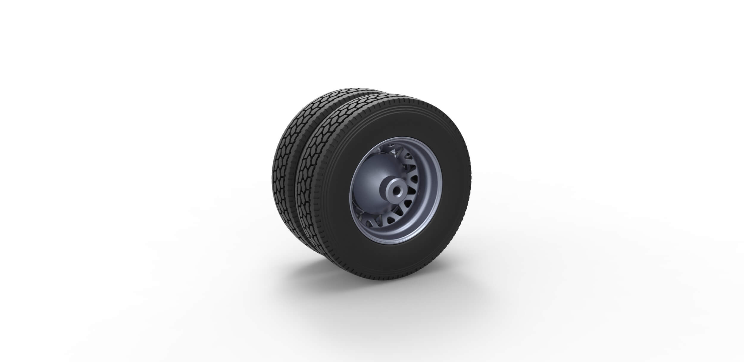 Semi Single Rear Wheel Rear Custom Wheel of Semi Truck 1:25 - 3D Model by TechItemsRock