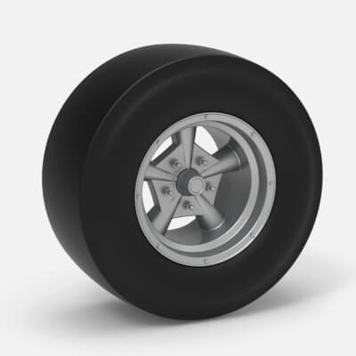Jr Dragset Rear Wheel Measurements Rear Wheel of Vintage Dragster Version 4 Scale 1:25 - 3D Model by ...
