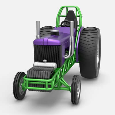 Small Block Pulling Tractor 1:25 - 3D Model by TechItemsRock