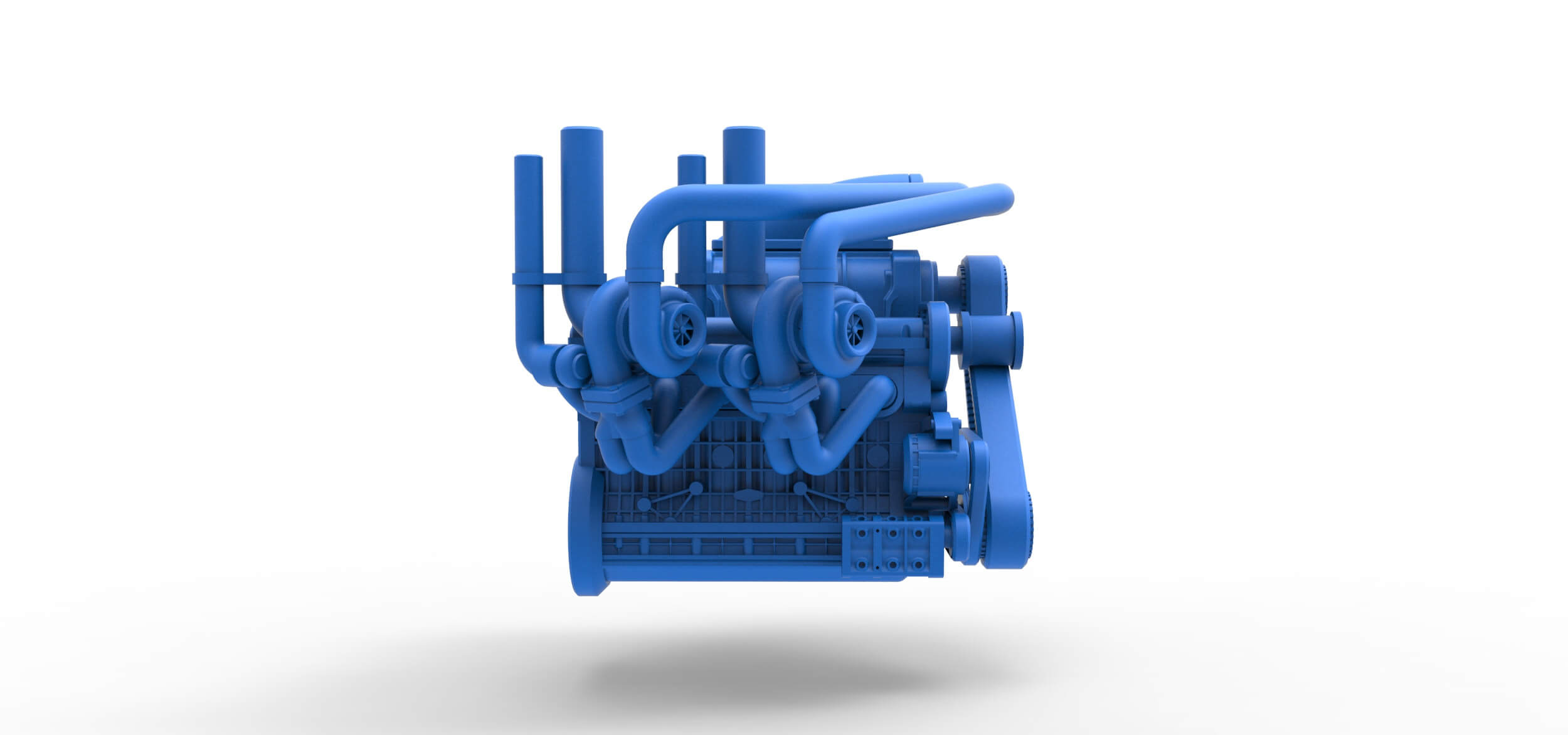 Twin Turbo Supercharged Straight-Six Engine 1:25 3D Model by TechItemsRock