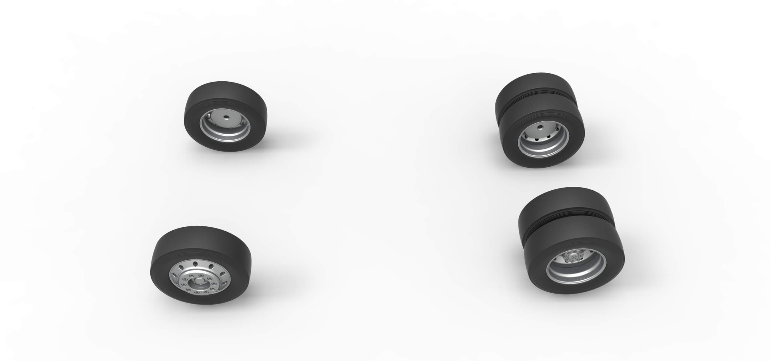Wheel Set of Big Rig Racing Semi Truck Scale 1:25 - 3D Model by ...