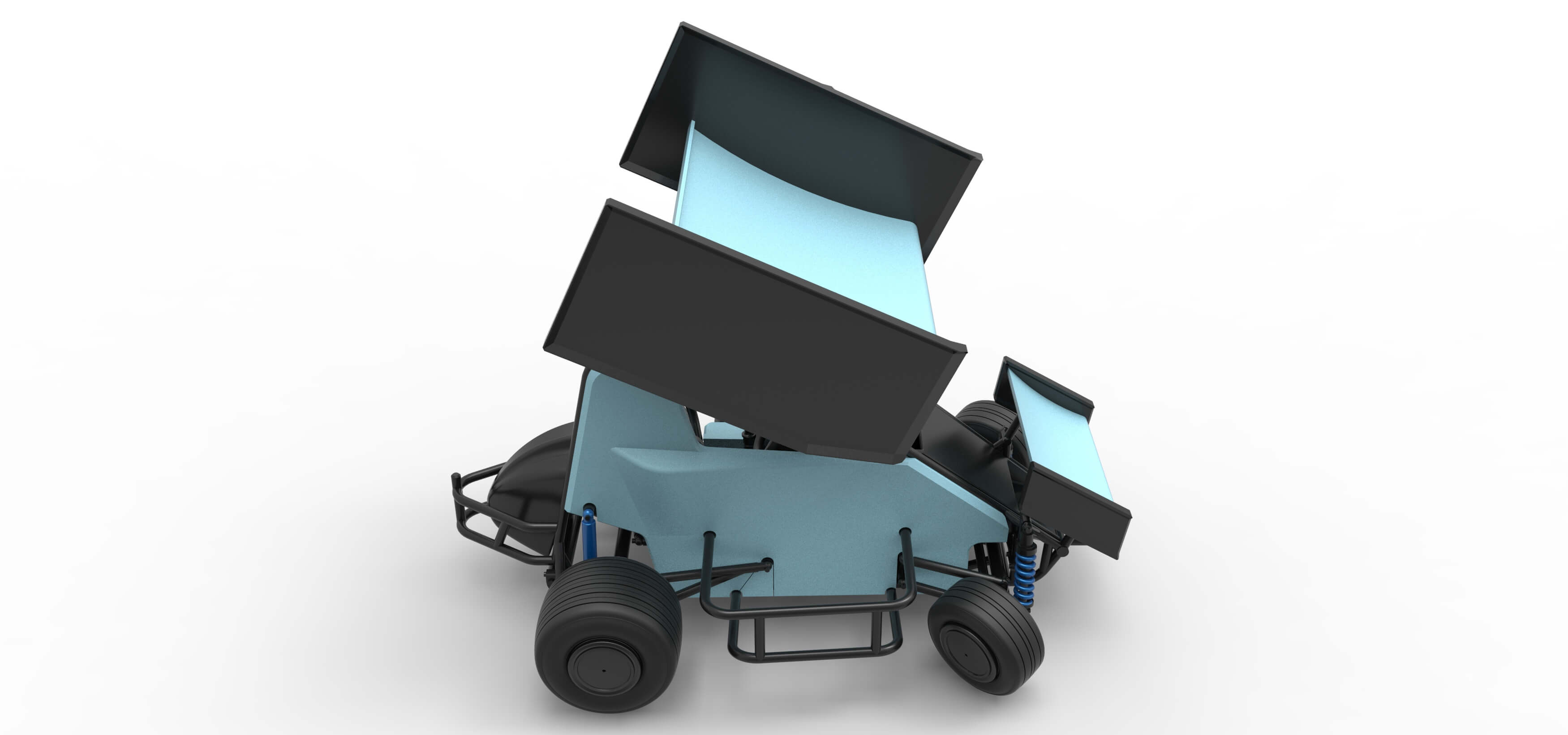 Winged 600 Micro Sprint Car While Turning 1:25 - 3D Model by TechItemsRock
