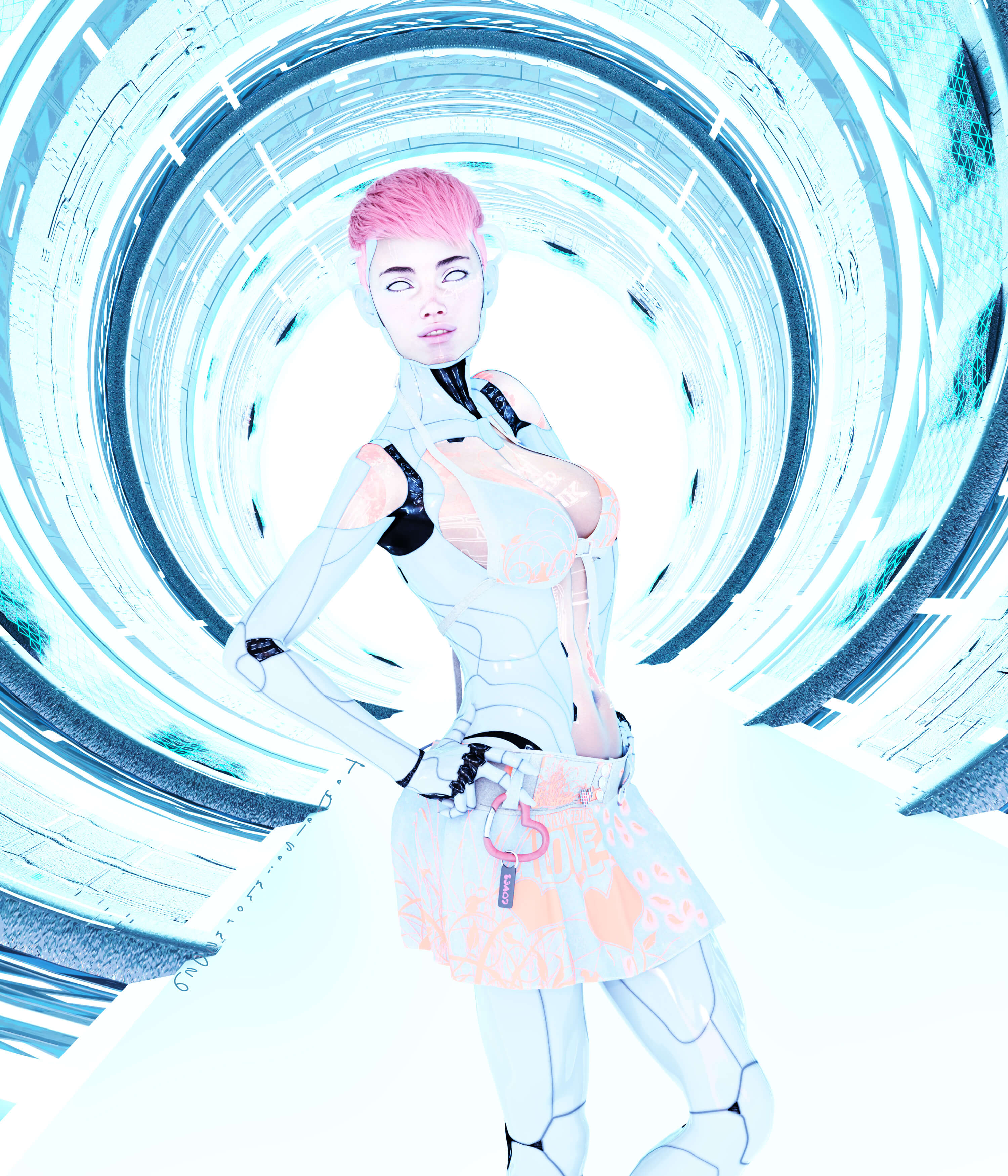 Into the Light 3D Render, Digital Art by Teufelseinhorn