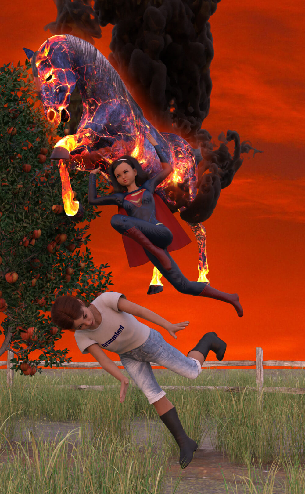 Supergirl to the Rescue 3D Render | RenderHub Gallery