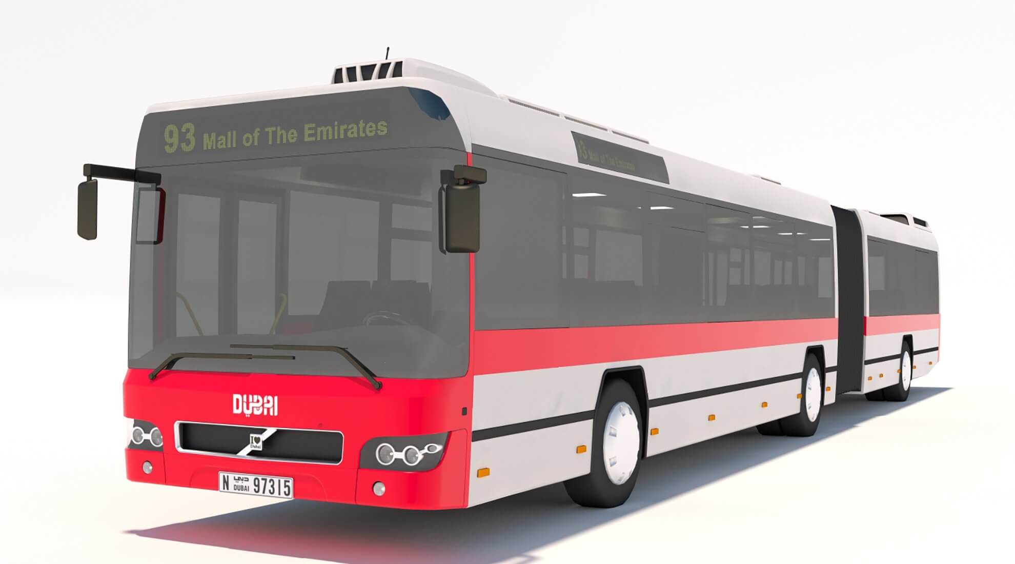 Dubai Bus Articulated 3D Model by TheBeachMarket