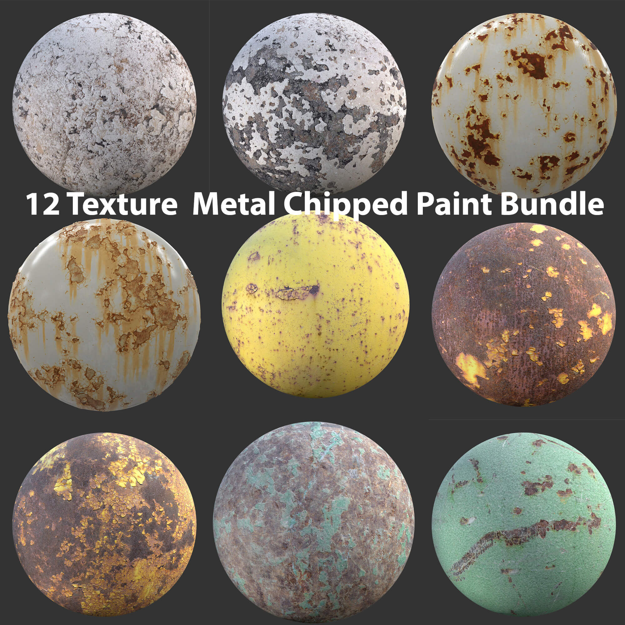 12 Texture Metal Chipped Paint Bundle by things