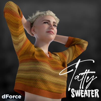 dForce Tatty Sweater for Genesis 8 and 8.1 Females