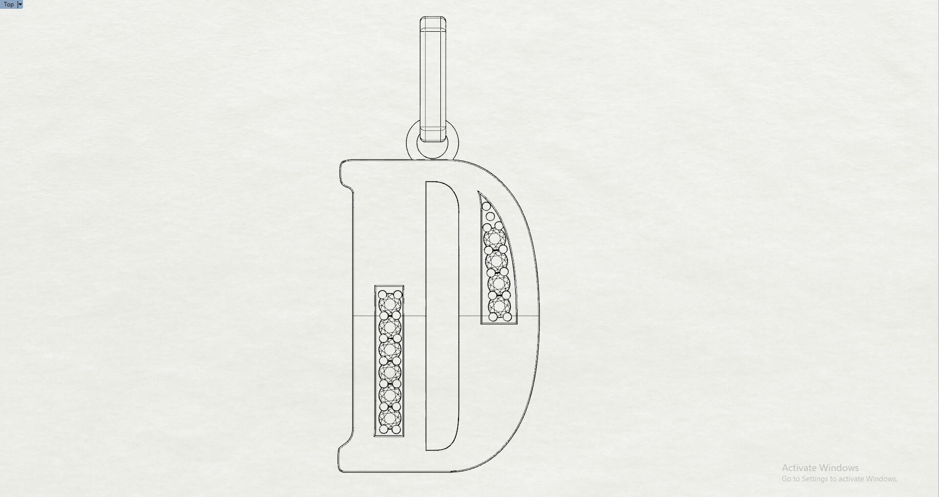 'D' Script Diamond Pendant - 3D Print Model by Thirunavukkarasu s