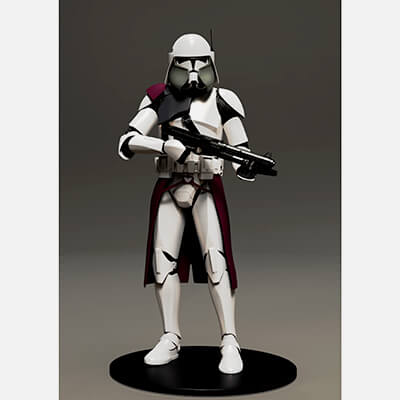 Star Wars 3D Printable Clone Cmdr Bacara