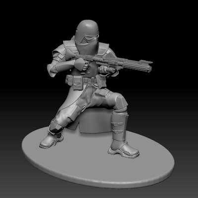 Star Wars 3D Printable Clone Galactic Marine Pose 1