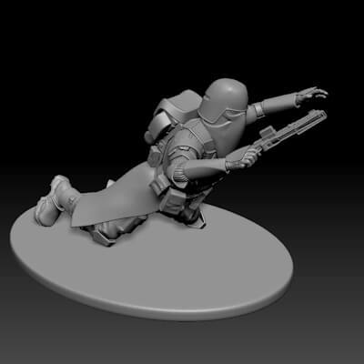 Star Wars 3D Printable Clone Galactic Marine Pose 4